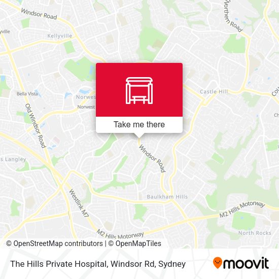 The Hills Private Hospital, Windsor Rd map