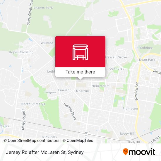 Jersey Rd after McLaren St map