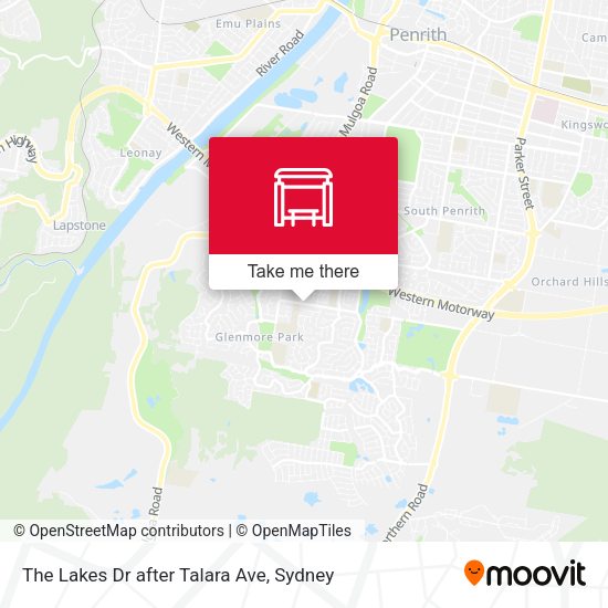 The Lakes Dr after Talara Ave map
