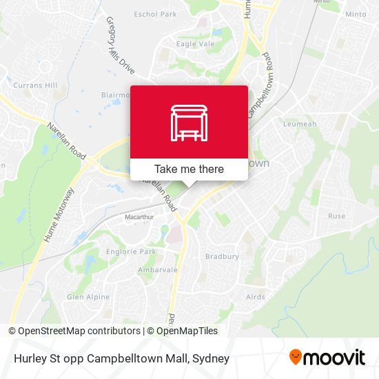 Mapa Hurley St opp Campbelltown Mall