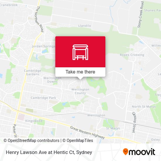 Henry Lawson Ave at Hentic Ct map