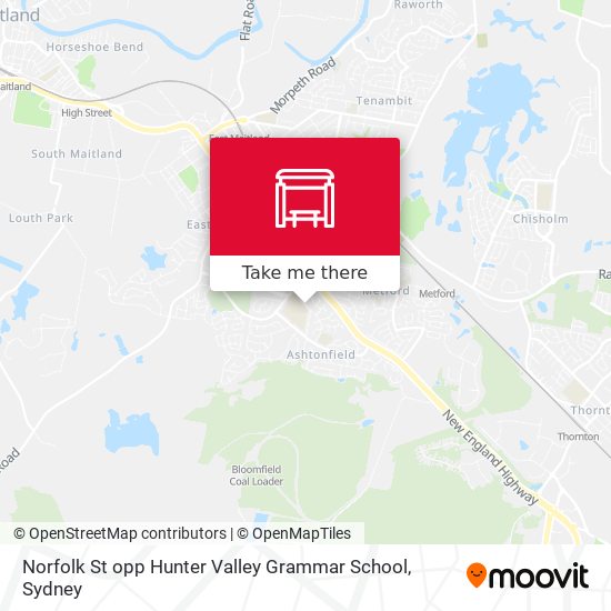 Mapa Norfolk St opp Hunter Valley Grammar School