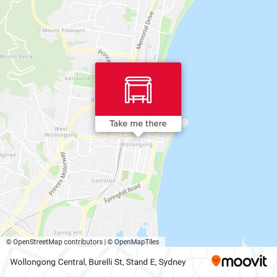 Mapa Wollongong Central, Burelli St, Stand E