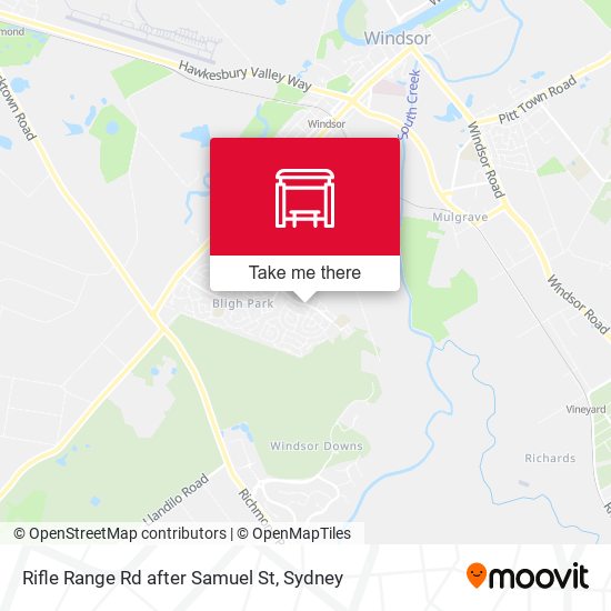 Rifle Range Rd after Samuel St map