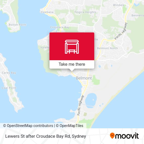 Lewers St after Croudace Bay Rd map