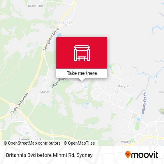 Britannia Bvd before Minmi Rd map