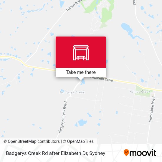 Badgerys Creek Rd after Elizabeth Dr map