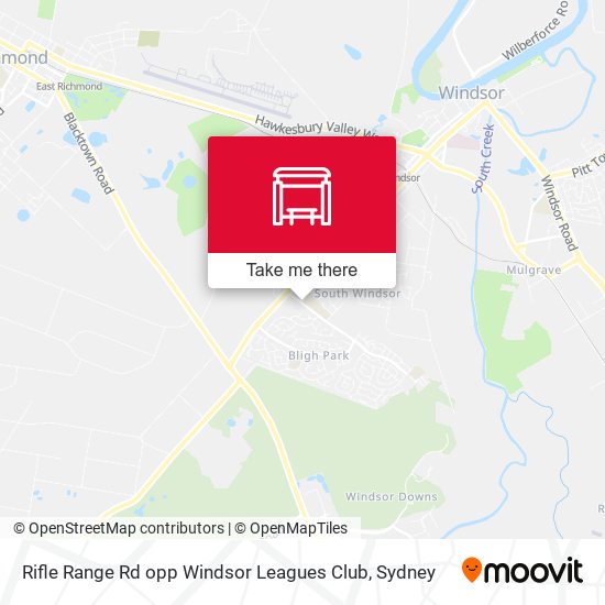 Rifle Range Rd opp Windsor Leagues Club map