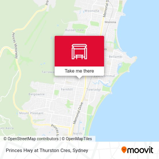 Princes Hwy at Thurston Cres map