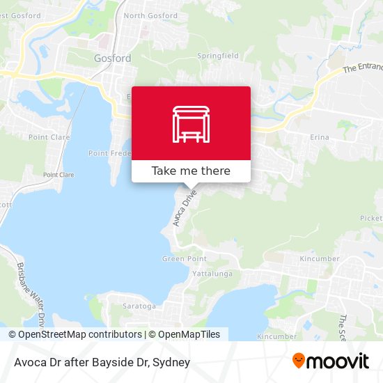 Avoca Dr after Bayside Dr map