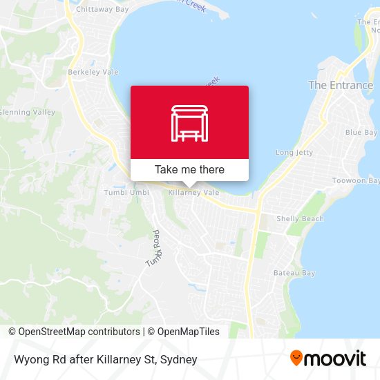 Wyong Rd after Killarney St map