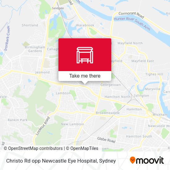 Christo Rd opp Newcastle Eye Hospital map