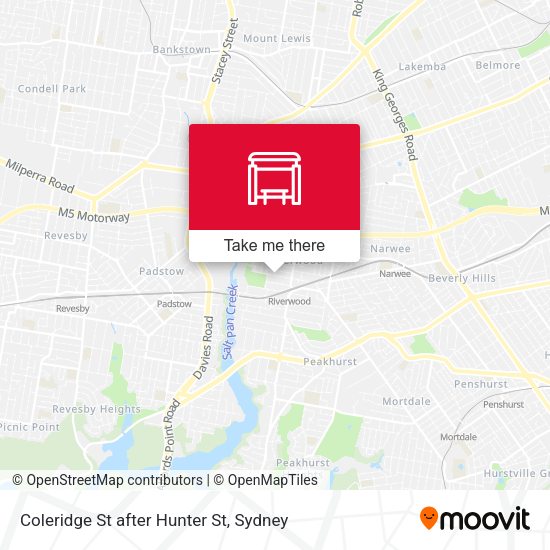Coleridge St after Hunter St map