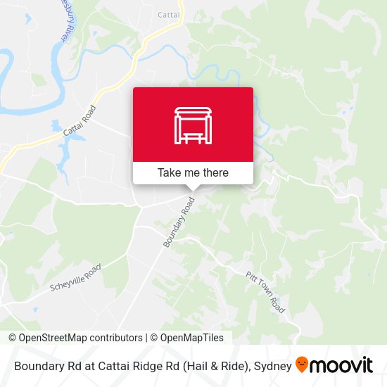 Boundary Rd at Cattai Ridge Rd (Hail & Ride) map