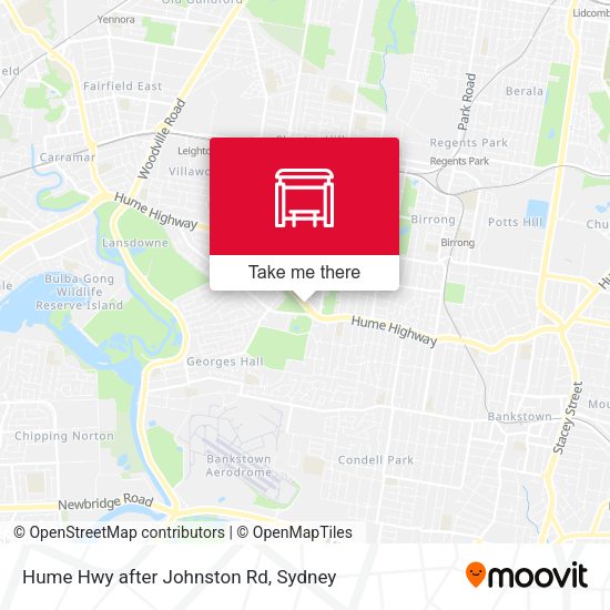 Hume Hwy after Johnston Rd map