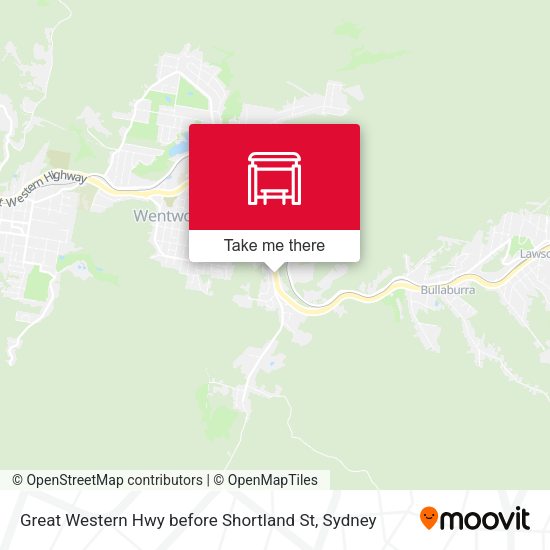 Great Western Hwy before Shortland St map