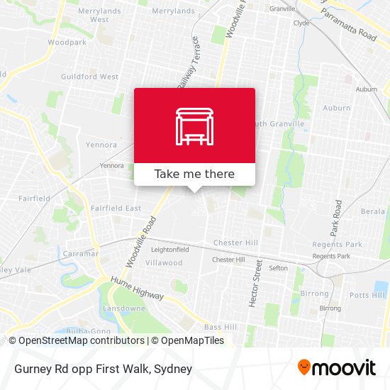 How to get to Gurney Rd opp First Walk in Chester Hill by Bus or Train?