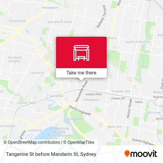 Tangerine St before Mandarin St map