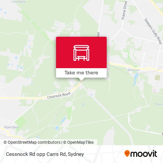 Cessnock Rd opp Carrs Rd map