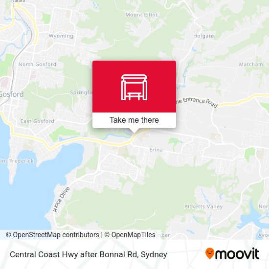 Central Coast Hwy after Bonnal Rd map