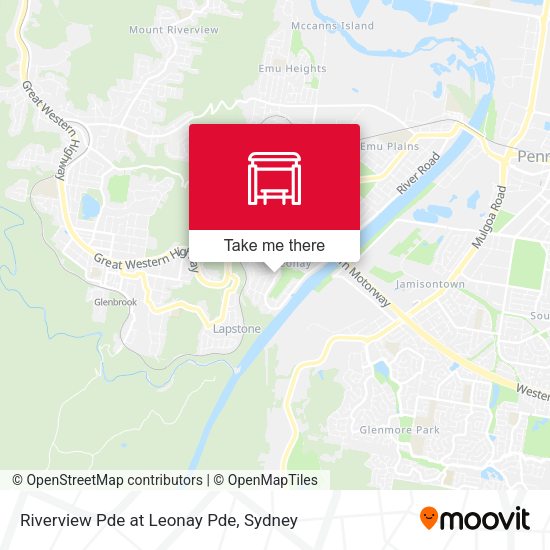 Riverview Pde at Leonay Pde map
