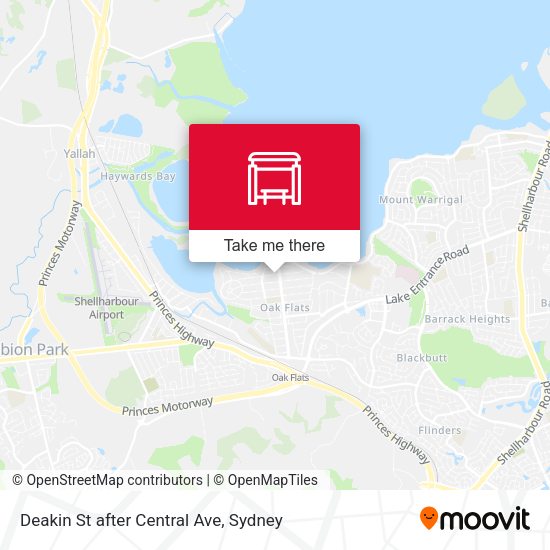 Deakin St after Central Ave map