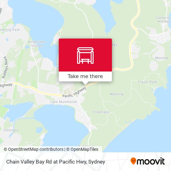 Chain Valley Bay Rd at Pacific Hwy map