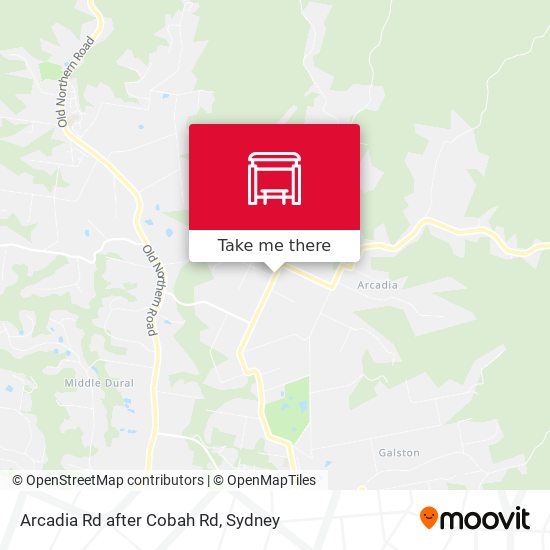 Arcadia Rd after Cobah Rd map