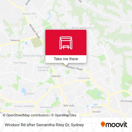 Windsor Rd after Samantha Riley Dr map