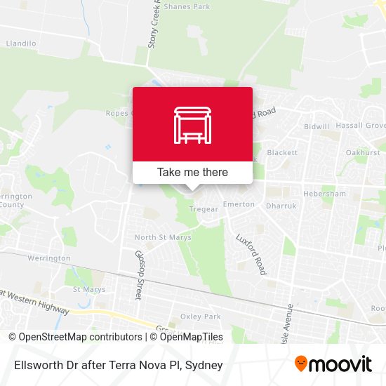 Ellsworth Dr after Terra Nova Pl map