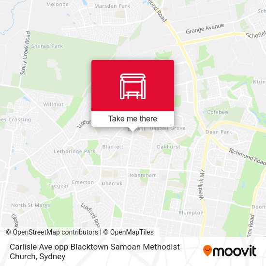 Carlisle Ave opp Blacktown Samoan Methodist Church map