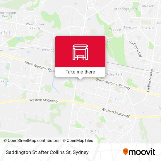 Saddington St after Collins St map