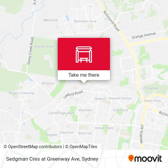 Sedgman Cres at Greenway Ave map