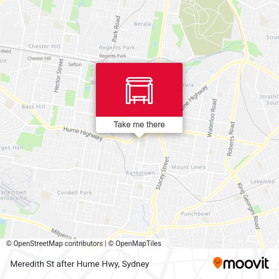 Meredith St after Hume Hwy map