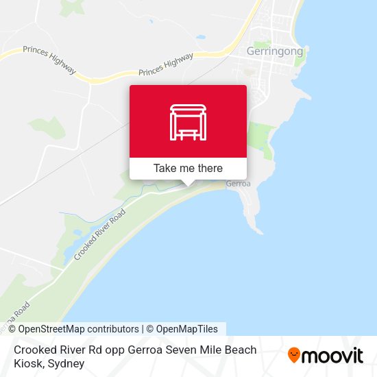 Crooked River Rd opp Gerroa Seven Mile Beach Kiosk map