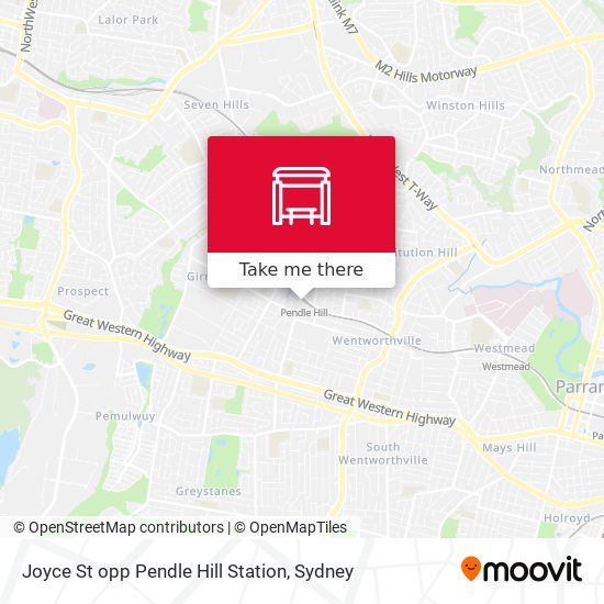 Joyce St opp Pendle Hill Station map