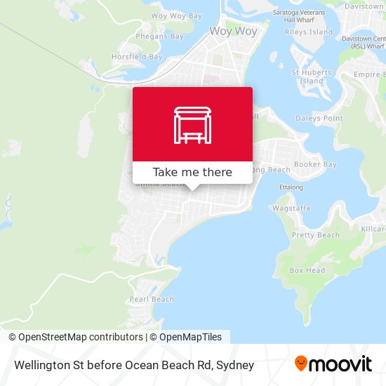 Wellington St before Ocean Beach Rd map
