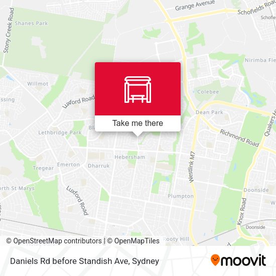 Daniels Rd before Standish Ave map
