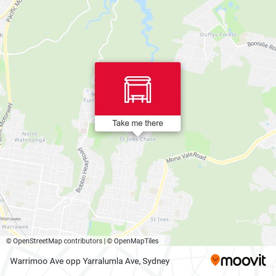Warrimoo Ave opp Yarralumla Ave map