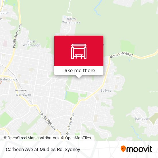 Carbeen Ave at Mudies Rd map