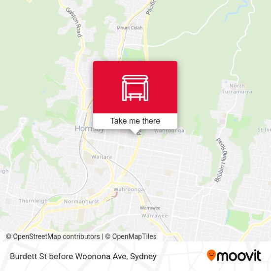 Burdett St before Woonona Ave map