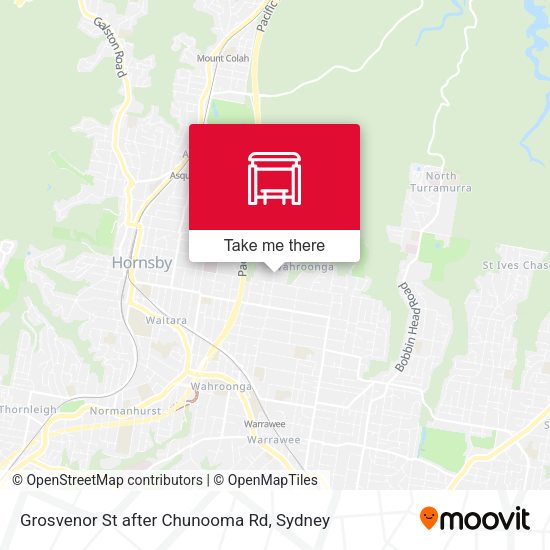 Grosvenor St after Chunooma Rd map