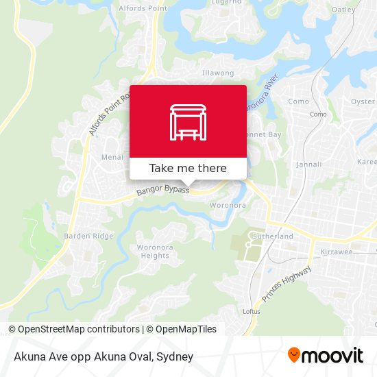 Akuna Ave opp Akuna Oval map