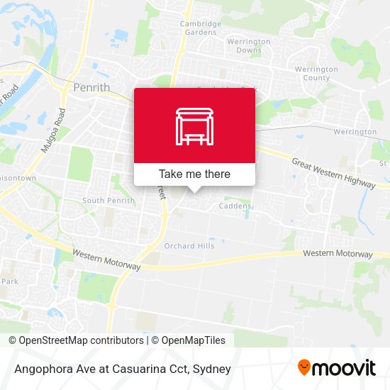 Angophora Ave at Casuarina Cct map