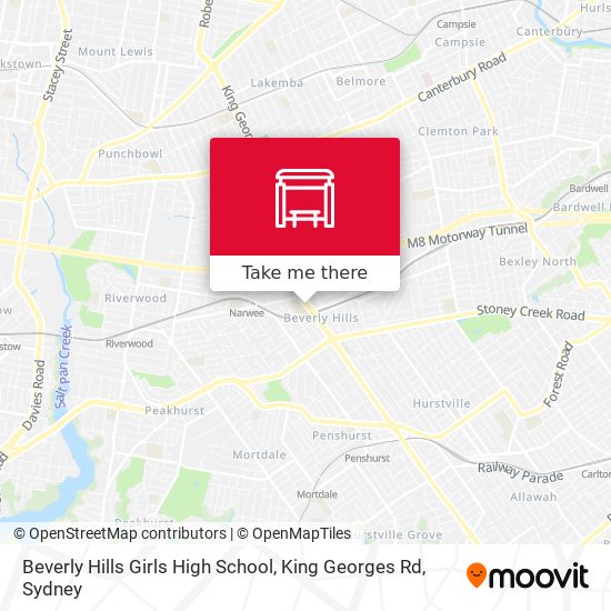 Beverly Hills Girls High School, King Georges Rd map