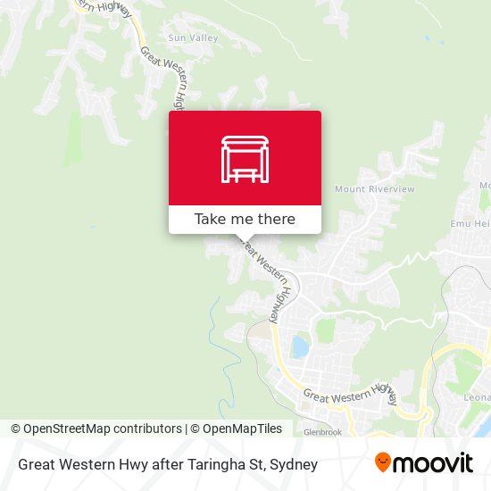 Great Western Hwy after Taringha St map