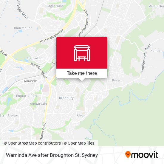 Waminda Ave after Broughton St map