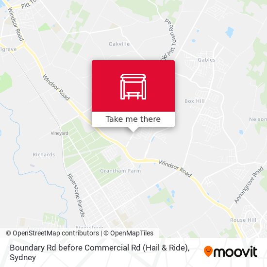 Boundary Rd before Commercial Rd (Hail & Ride) map