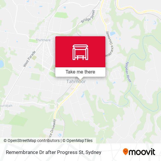Remembrance Dr after Progress St map