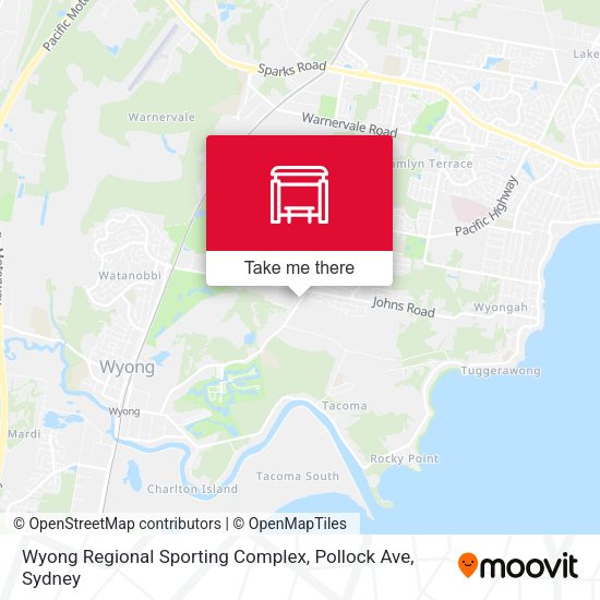 Wyong Regional Sporting Complex, Pollock Ave map